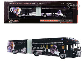 New Flyer Xcelsior XN60 Articulated Bus CityBus Silver Loop Lafayette Indiana Black The Bus Motorcoach Collection 1/87 HO Diecast Model Iconic Replicas 87-0202