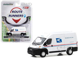 2019 RAM ProMaster 2500 Cargo High Roof Van United States Postal Service USPS White Route Runners Series 1 1/64 Diecast Model Greenlight 53010 F