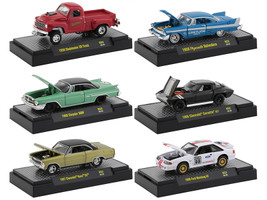 Auto Meets Set of 6 Cars IN DISPLAY CASES Release 52 1/64 Diecast Model Cars M2 Machines 32600-52
