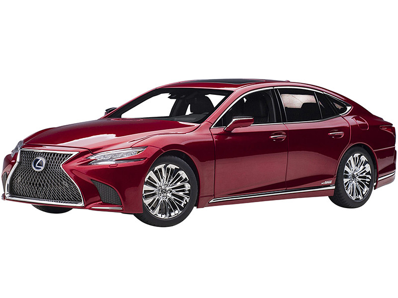 Lexus LS500h Morello Red Metallic Chrome Wheels 1/18 Model