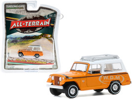1971 Jeep Jeepster Commando Roof Rack Orange White Top All Terrain Series 10 1/64 Diecast Model Car Greenlight 35170 A