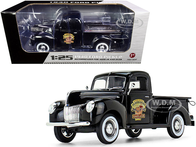 1940 Ford Pickup Truck Black The Busted Knuckle Garage 1/25 Diecast Model Car First Gear 49-0393B4