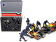 Formula One F1 Pit Crew 7 Figurine Set Team Blue 1/18 Scale Models American Diorama 76552