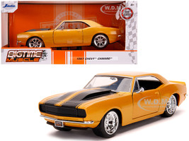 1967 Chevrolet Camaro Orange Metallic Black Stripes Bigtime Muscle 1/24 Diecast Model Car Jada 31866