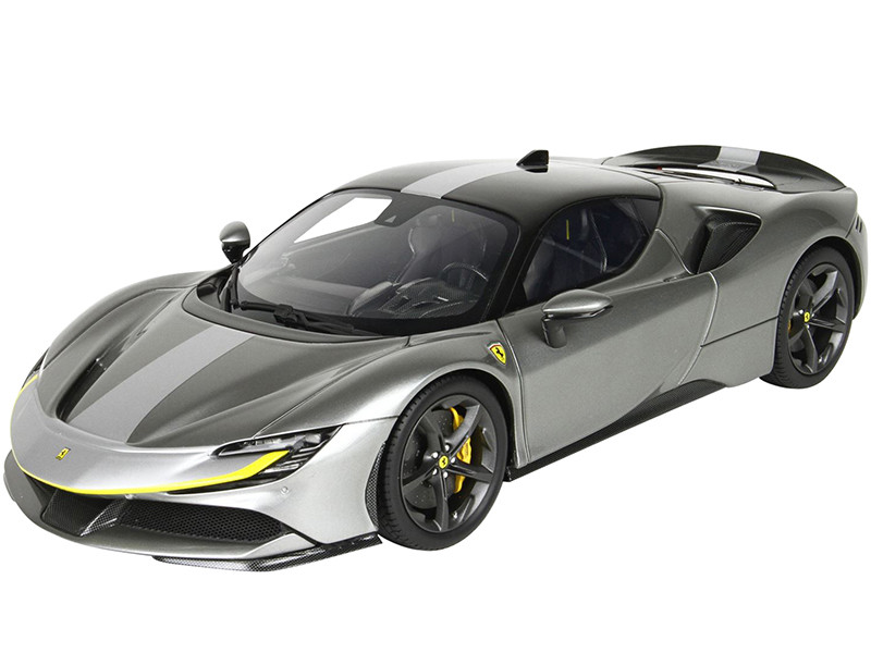 Ferrari Sf90 Stradale Race Version Iron Gray Metallic Display Case Limited Edition 229 Pieces Worldwide 1 18 Model Car Bbr P18180ra
