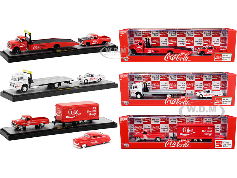 Auto Tow Haulers Coca Cola Set Of 3 Pieces Limited Edition 4750 Pieces Worldwide 1 64