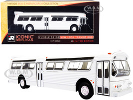 Flxible 53102 Transit Bus Blank White Vintage Bus Motorcoach Collection 1/87 HO Diecast Model Iconic Replicas 87-0242