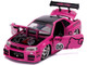 2002 Nissan Skyline GT-R BNR34 RHD Right Hand Drive Pink Metallic Black Hello Kitty Diecast Figurine 1/24 Diecast Model Car Jada 31613