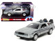 DeLorean DMC Time Machine Brushed Metal Back to the Future Part I 1985 Movie Hollywood Rides Series 1/32 Diecast Model Car Jada 32185