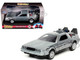 DeLorean DMC Time Machine Brushed Metal Back to the Future Part I 1985 Movie Hollywood Rides Series 1/32 Diecast Model Car Jada 32185