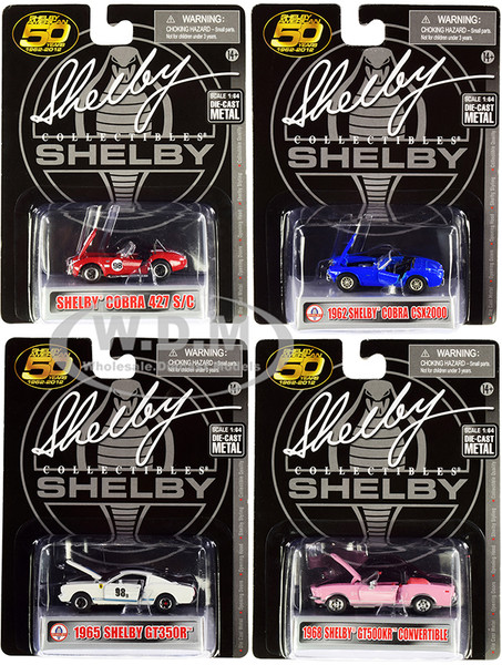 Carroll Shelby 50th Anniversary 4 piece Set 1/64 Diecast Model Cars Shelby Collectibles 16403 N