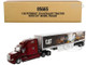 Peterbilt 579 UltraLoft Truck Tractor Red CAT Caterpillar Mural Dry Van Trailer Transport Series 1/50 Diecast Model Diecast Masters 85665