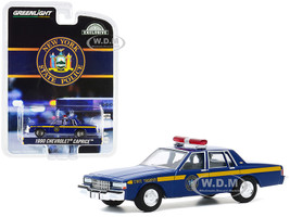 1990 Chevrolet Caprice New York State Police Blue Yellow Stripes Hobby Exclusive 1/64 Diecast Model Car Greenlight 30180
