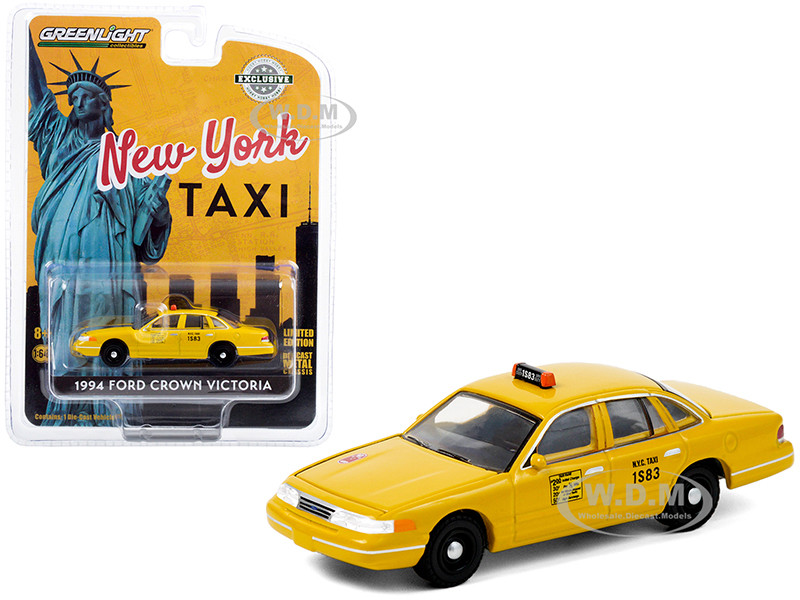 1994 Ford Crown Victoria Yellow NYC Taxi New York City Hobby Exclusive 1/64  Diecast Model