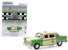 1982 Checker Taxi Green Yellow Checker Taxi Affl Inc Chicago Illinois Hobby Exclusive 1/64 Diecast Model Car Greenlight 30208