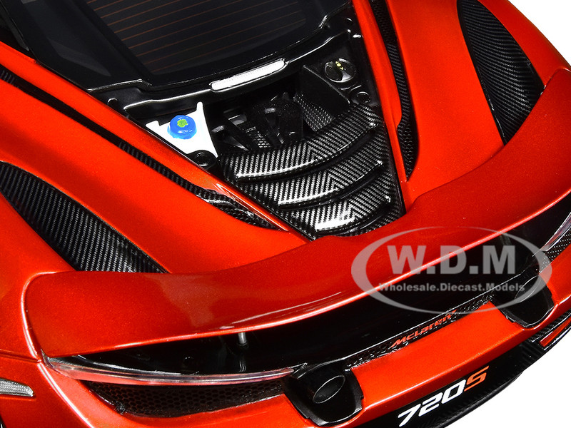 McLaren 720S Memphis Red Metallic Black Top Carbon Accents 1/18