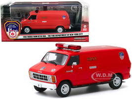 1983 Dodge Ram B250 Van Red Fire Department City of New York FDNY 1/43 Diecast Model Greenlight 86578
