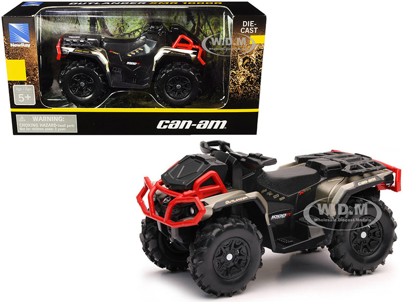 Can-Am Outlander XMR 1000R ATV Black Gold Diecast Model New Ray 07373