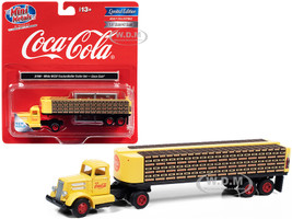 White WC22 Truck Tractor Bottle Trailer Yellow Coca Cola 1/87 HO Scale Model Classic Metal Works 31199