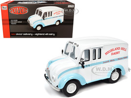 1950 Divco Delivery Truck Highland Hill Dairy White Blue 1/24 Diecast Model Car Autoworld AW24010