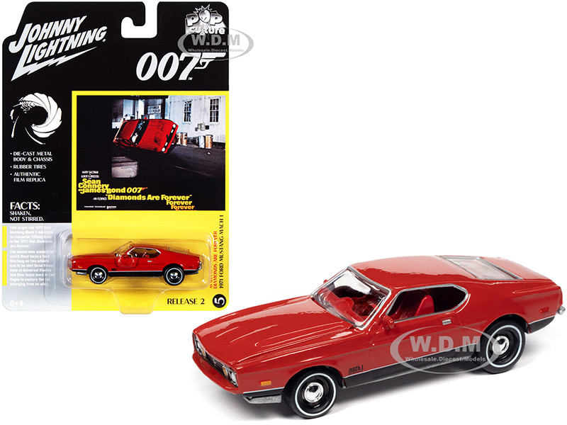 1971 Ford Mustang Mach 1 Bright Red Black Bottom James Bond