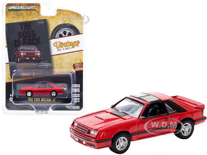 Hot Hatches Scale 1:64 New !° Greenlight 47080-C Ford MUSTANG Gt Red/Silver 