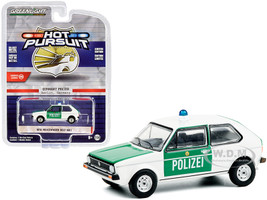 1974 Volkswagen Golf Mk1 Polizei Berlin Germany Police Car White Green Hot Pursuit Series 36 1/64 Diecast Model Car Greenlight 42930 B