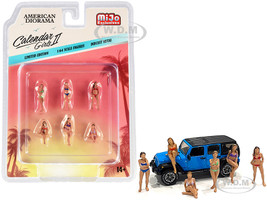 Calendar Girls 6 piece Diecast Figurine Set Release 2 for 1/64 Scale Models American Diorama 38409
