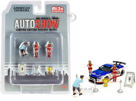 Auto Show Diecast Set of 6 pieces 3 Figurines 3 Accessories for 1/64 Scale Models American Diorama 38411