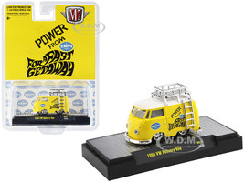 1960 Volkswagen Delivery Van Ladder Roof Rack EMPI Bright Yellow White Top Limited Edition 7150 pieces Worldwide 1/64 Diecast Model Car M2 Machines 31500-HS11