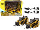 Set of 2 pieces CAT Caterpillar 272D2 Skid Steer Loader CAT Caterpillar 297D2 Compact Track Loader Accessories 1/64 Diecast Models Diecast Masters 85693