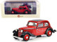 1934-1939 Adler Trumpf Junior Two-Door Sedan Red Black Limited Edition 250 pieces Worldwide 1/43 Model Car Esval Models EMEU43034 A