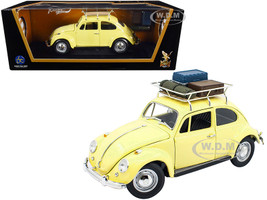 1967 Volkswagen Beetle Roof Rack Luggage Yellow 1/18 Diecast Model Car Road Signature 92078