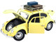 1967 Volkswagen Beetle Roof Rack Luggage Yellow 1/18 Diecast Model Car Road Signature 92078