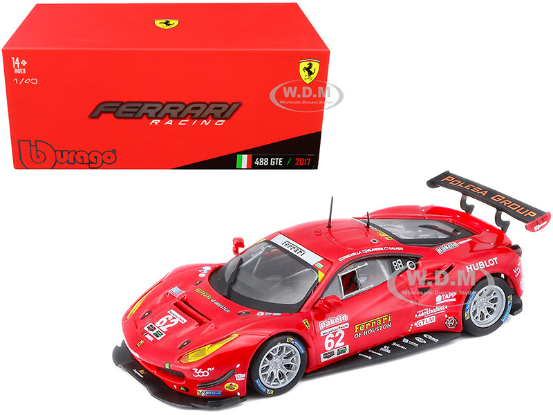 Ferrari 488 GTE #62 Fisichella Vilander Calado 24 Hours of Daytona 2017 1/43 Diecast Model Car Bburago 36301