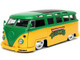 1962 Volkswagen Bus Yellow Green Leonardo Diecast Figurine Teenage Mutant Ninja Turtles TV Series 1/24 Diecast Model Car Jada 31786