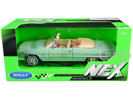 1963 Chevrolet Impala Convertible Light Green NEX Models 1/24 Diecast Model Car Welly 22434