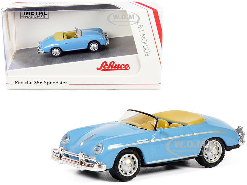 Porsche 356 Speedster Light Blue 1/87 HO Diecast Model Car Schuco 452649800