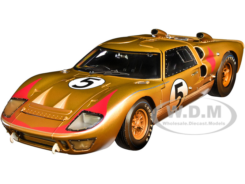 1966 Ford GT-40 MK II #5 Gold After Race Dirty Version 1/18 Diecast Model Car Shelby Collectibles SC430