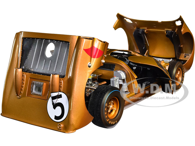 1966 FORD GT-40 MK II #5 GOLD AFTER RACE 1/18 DIECAST SHELBY