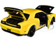 Dodge Challenger SRT Hellcat Widebody Yellow Jacket Satin Black Hood 1/18 Model Car Autoart 71737