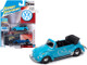 1975 Volkswagen Super Beetle Convertible Top Down Miami Blue Collector Tin Limited Edition 4972 pieces Worldwide 1/64 Diecast Model Car Johnny Lightning JLCT005 JLSP107 A