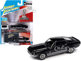 1968 Ford Mustang Shelby GT-350 Raven Black White Stripes Collector Tin Limited Edition 4540 pieces Worldwide 1/64 Diecast Model Car Johnny Lightning JLCT005 JLSP109 A