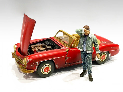 Auto Mechanic Sweating Joe Figurine 1/24 Scale Models American Diorama 76362