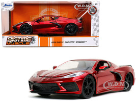 2020 Chevrolet Corvette Stingray C8 Candy Red Bigtime Muscle 1/24 Diecast Model Car Jada 32538