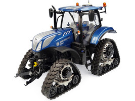 New Holland T7.225 Blue Power Tractor Tracks 1/32 Diecast Model Universal Hobbies UH5365