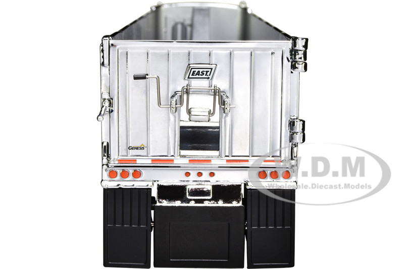 Kenworth T880 Day Cab with East Genesis End Dump Trailer White and Chrome  1/50 Diecast Model by First Gear