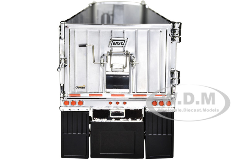 First Gear 50-3452 Kenworth T880 Day Cab with East Genesis End Dump Trailer Black and Chrome 1/50 Diecast Model