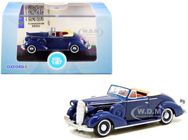 1936 Buick Special Convertible Coupe Musketeer Blue 1/87 HO Scale Diecast Model Car Oxford Diecast 87BS36005