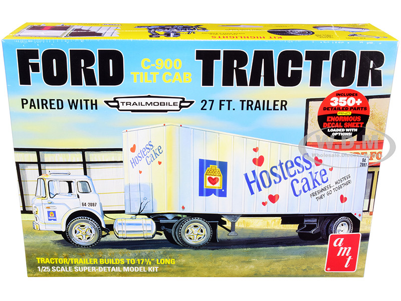 Skill 3 Model Kit Ford C-900 Truck Trailmobile Trailer Hostess 1/25 Scale Model AMT AMT1221